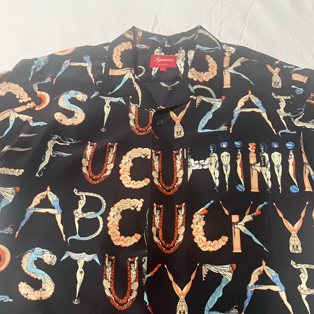 Supreme L dress button up shirt ABCDEFUCK
